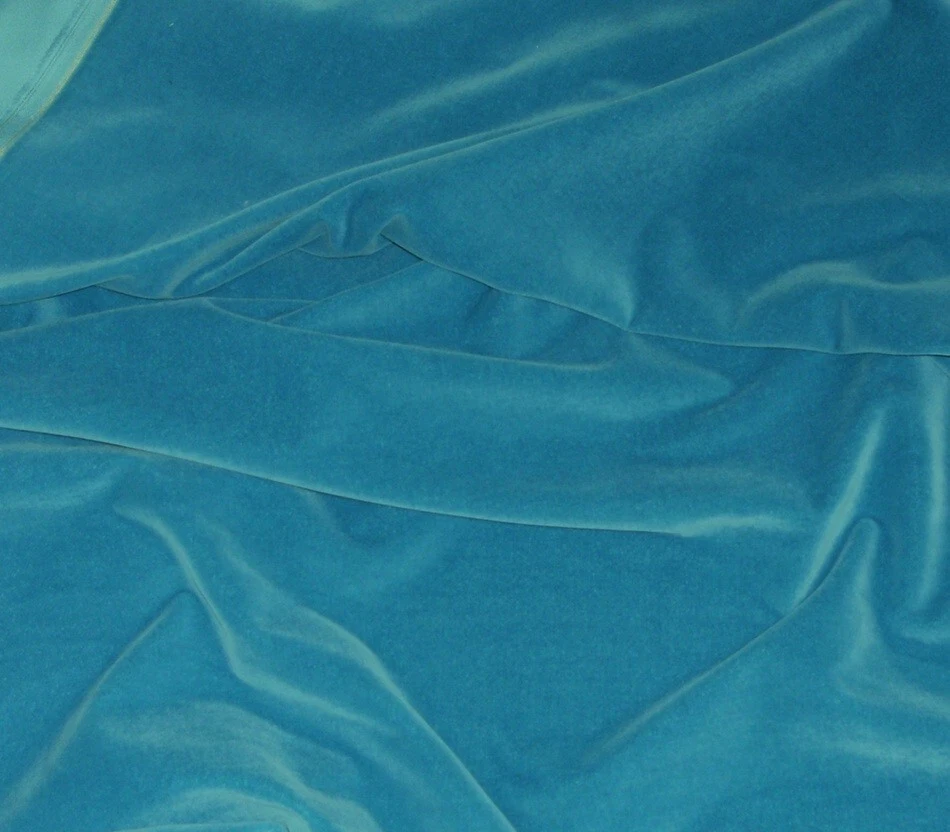 Blauer Samt Kleiderstoff Stoffstück  ca. 42 x 73 cm - Bild 1 von 1