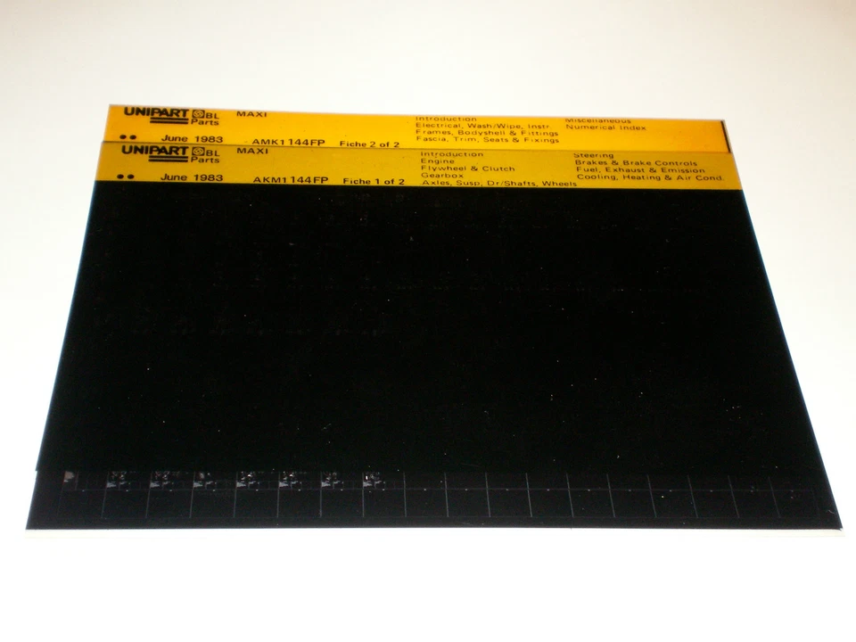 Catalogo Di Ricambi Microfich Per Austin Rover Maxi Stand 06/1983 - Immagine 1 di 1