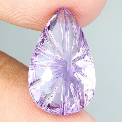 Pear Ball Cut Natural Unheated Purple Amethyst Bolivia 7.6ct 18x11.5mm Marvelous - Image 1 of 4