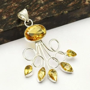 Citrin Edelstein Handarbeit Anhänger Schmuck Geschenk für Freundin 2,64" AP-78445 - Bild 1 von 1