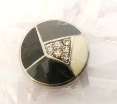 Dije de pedrería Gingersnaps Snap Joyería Negro Gris Blanco Foto 1 de 4