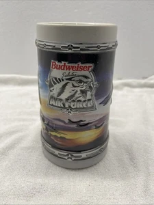 Vintage Budweiser Beer Stein Mug 1993 Military Series Air Force Ceramarte 6.5" - Bild 1 von 6