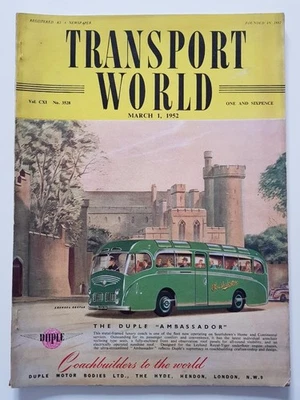 TRANSPORT WORLD NEWSPAPER MAGAZINE MAR 1 1952 VOL CXI (111) NO. 3528 - Image 1 of 4