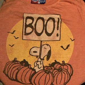 GAP babyGap Junkfood Snoopy Halloween "Boo" + Pumpkin Tee *size 5 years - Picture 1 of 2