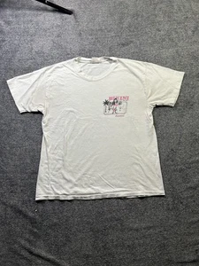 Vintage Bikini Line Up Hawaii Shirt Mens Large White Hanes 80s Graphic - Picture 1 of 9