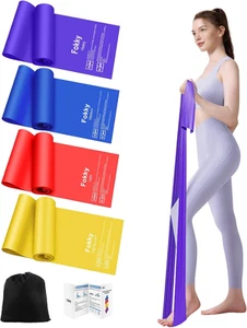 Elastici Fitness [Set Di 4], 1.5M/1.8M Elastico Fitness Con 4 Livelli Di Resiste - Foto 1 di 12