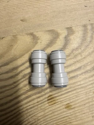 2 xEqual Straight Connector ¦ 3/8" Pushfit X 3/8" Pushfit ¦ John Guest - PI0412S - Image 1 of 4