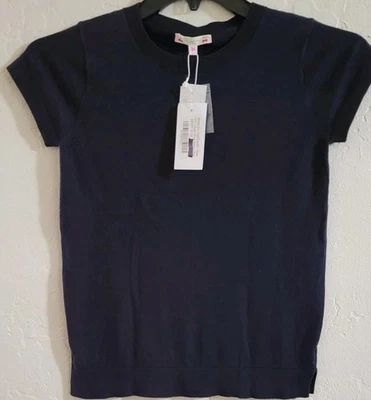 Bonpoint Girl's Short Sleeve Crew Neck Sweater Navy Blue Size 34 (16Y) (France) - Image 1 of 4