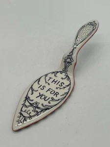Anthropologie Ceramic Pie/Cake Server THIS IS FOR YOU by Molly Hatch - Picture 1 of 4