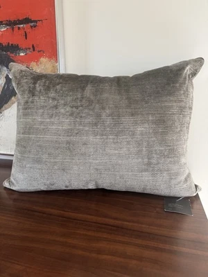Restoration Hardware 18 x 24 Velvet Brushstroke Striated Pillow & Cover NWT Fog - Image 1 of 4
