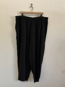 NWT! Eileen Fisher 100% Silk Slouchy Ankle Pants Black Women’s Plus Size 2X - Picture 1 of 12