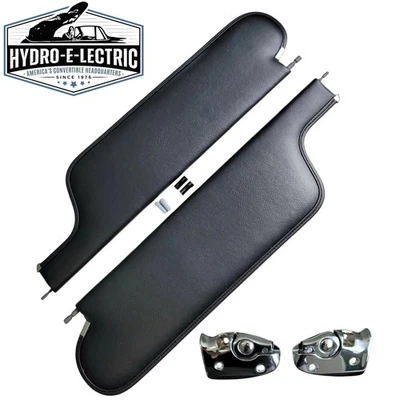 Black Vinyl Sun Visor & Bracket Set for 1965 Buick Skylark & GS Convertible - Image 1 of 2