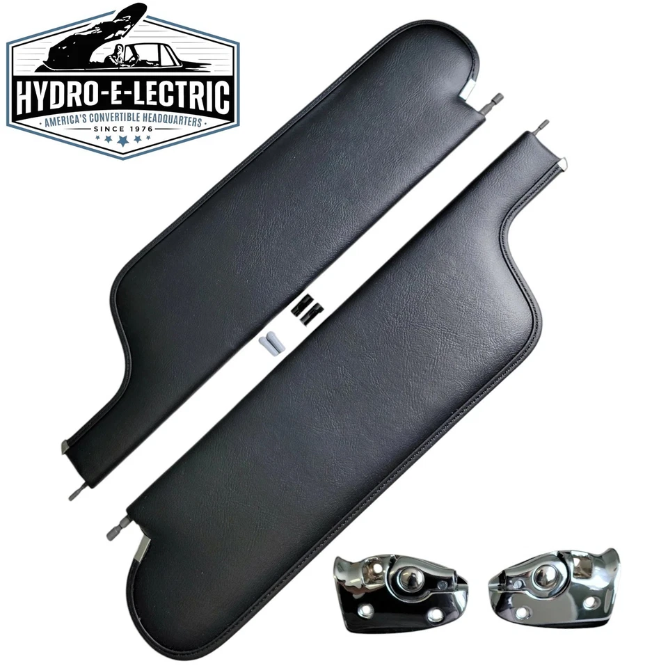 Black Vinyl Sun Visor & Bracket Set for 1966-1967 Buick Skylark & GS Convertible - Image 1 of 2