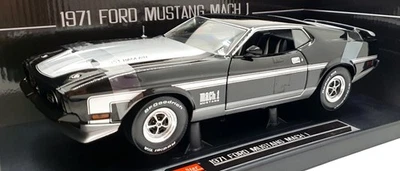 Sun Star 1/18 Scale 3639 - 1971 Ford Mustang Mach 1 - Black/Silver - Image 1 of 4