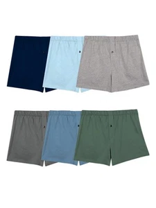 Fruit of the Loom Men's Tag Free Knit Boxer Shorts, Relaxed Fit, Moisture Wic... - Picture 1 of 3