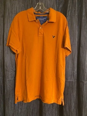 Camisa Polo American Eagle Para Hombre Talla XL Calce Vintage Naranja Manga Corta - Y2K Foto 1 de 4