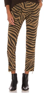 Nili Lotan 0 Jenna Hose Tiger Zebra Print Damen Raw Hem Pocket - Bild 1 von 9
