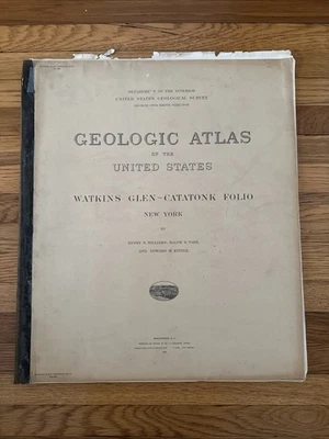Vintage Watkins Glen Catatonk New York 1909 Geologic Atlas USGS Folio W/ Maps - Image 1 of 4