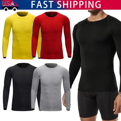 Athletic Long Sleeve Compression Shirt Dry Workout Shirts for Men Women Sports - Image 1 of 4