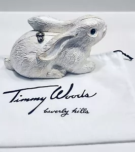 TIMMY WOODS RARA BORSA BIANCA ""CONIGLIO GRAN"" INTAGLIATA A MANO FRIZIONE CONIGLIO MINAUDIERE - Foto 1 di 9