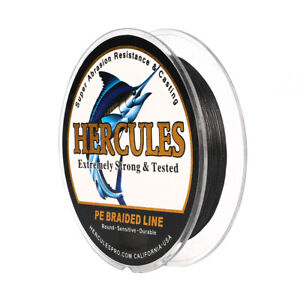 HERCULES 300M 500M 1000M Weave Black 4 8 Strands Braided Fishing Line 10-300LB