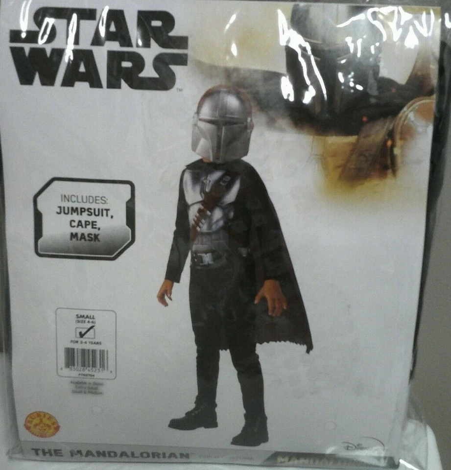 Disney Star Wars El Mandaloriano Niño Disfraz con Mono Máscara Capa XS y Pequeño Nuevo Foto 1 de 4