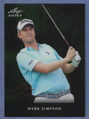 2011 Leaf Golf Metal Limited Black #M-WS1 Webb Simpson Rookie Card PGA - Imagem 1 de 2