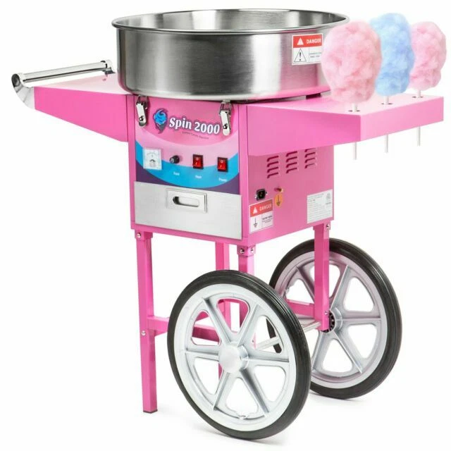 Olde Midway Commercial Quality Cotton Candy Machine Cart and Electric Candy Floss Macker - Spin 2000