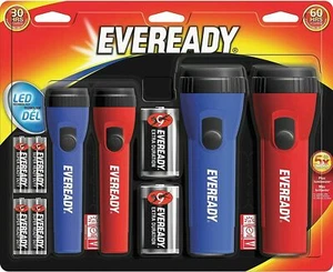 Linterna LED Energizer Eveready 25 lúmenes negra/azul/roja batería AA/D, interna - Imagen 1 de 9