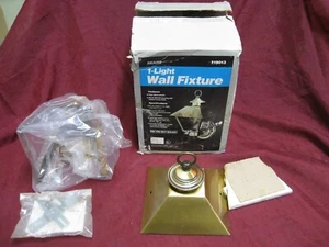 Vintage Sears Glass + solid Brass Wall Mount 1 Light outdoor Fixture 919013 NOS - Picture 1 of 8