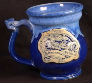 Renaissance Festival Michigan Pottery Tankard Mug Stein Dragon 1999 - Picture 1 of 12