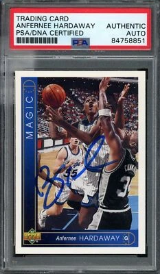 1993-94 Upper Deck Anfernee Hardaway #H30 Rookie Card Signed Magic PSA/DNA - Image 1 of 2