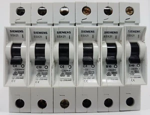 Siemens 6kA Single Pole 4 6 8 10 16 20 25 32 40 50 63 Amp Type B C D MCB 5SX21 - Picture 1 of 1