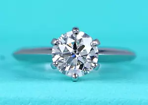 $19600 Tiffany Co H VVS1 Platinum 1.13ct Round Diamond Engagement Ring 3.5 - Picture 1 of 12