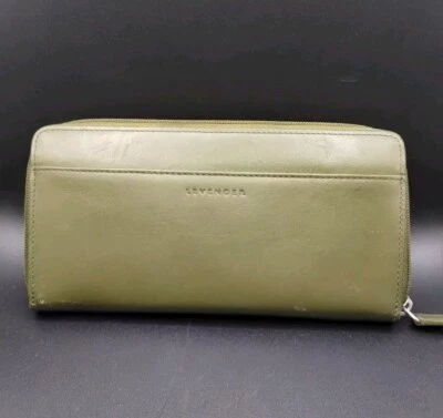 Green Leather Levenger Womens Clutch/Wallet 8"X4" - Image 1 of 3
