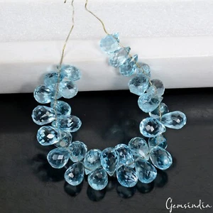 62,10 Karat natürlicher blauer Topas 7 mm-9 mm Tränentropfenform lose Brioletts Perlen ~ 31 Stck. - Bild 1 von 9