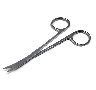 Tijeras de Disección Micro IRIS 4.5" CURVAS Hojas Afiladas/Afiladas Acero Inoxidable CE Foto 1 de 3