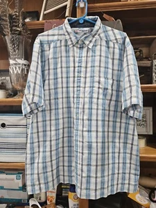 Camicia da uomo blu Anchor (2XL) fantastica, blu a scacchi bianca S/S - Foto 1 di 6