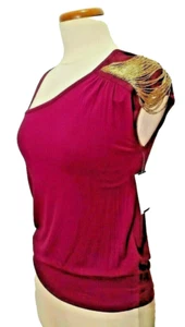 Gold Perlen Schulter Top Akzent Borte von mcm - Damen Gr. M - NEU asymmetrisch - Bild 1 von 10
