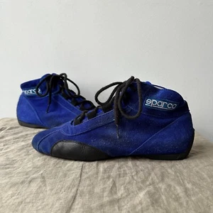 Sparco Vintage Men's Racing Blue Suede Flat Trainers Sneakers US 11 UK 10.5 - Picture 1 of 8