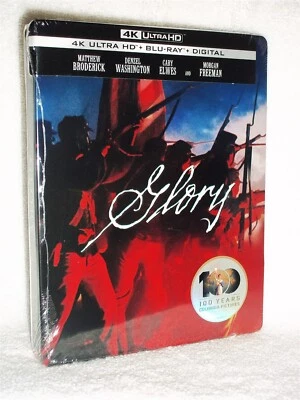 Glory (4K/Blu-ray, 2024, 2-Disc, STEELBOOK) Denzel Washington civil war drama  - Image 1 of 4