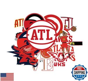 22 PCS Atlanta Stickers Vinyl Hawks Stickers Pack Basketball Stickers for Wat - Picture 1 of 3