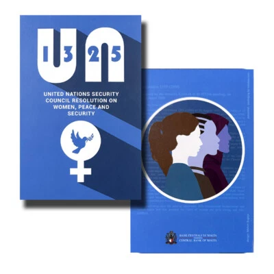2022 Malta UN Security Women Peace and Security 2 Euro Commemorative Coin Card - Image 1 of 4