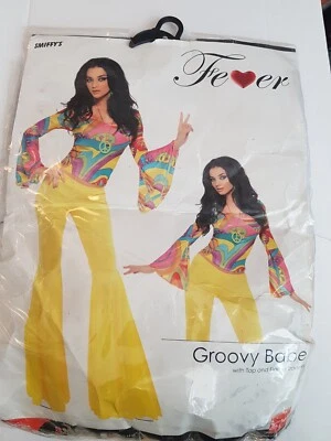 Adult Women's 70's Groovy Babe Costume Top and Flared Trousers 70's Disco Outfit - Imagem 1 de 4