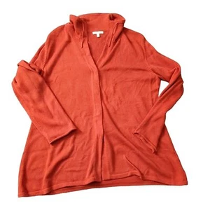 Eileen Fisher Bio Baumwolle Pullover Strickjacke Pulli Kragen Burnt Orange Gr. XL - Bild 1 von 5