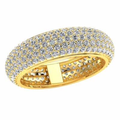 2.00Ct Round Cut Diamond Domed 5-Row Pave Eternity Band Promise Ring 14k Gold - Image 1 of 4
