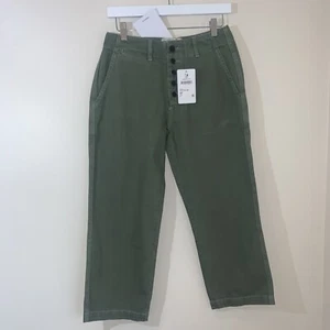 Sandrine Rose Pants Womens Size Medium Wide Leg Button Fly Pants Army Green - Picture 1 of 10