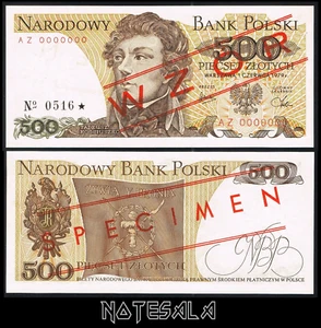 POLAND 500 Zlotych 1979 Pick-145Cs GEM UNC *SPECIMEN* S/N AZ 0000000 - Picture 1 of 1