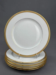 5 Haviland SYMPHONIE GOLD Encrusted 8 1/2" Dessert Plates: MINT - Picture 1 of 9