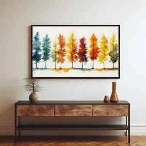 Autumn Tree Extra Large Wall Art: Vibrant Color Watercolor Landscape Art Durazza - Picture 1 of 11